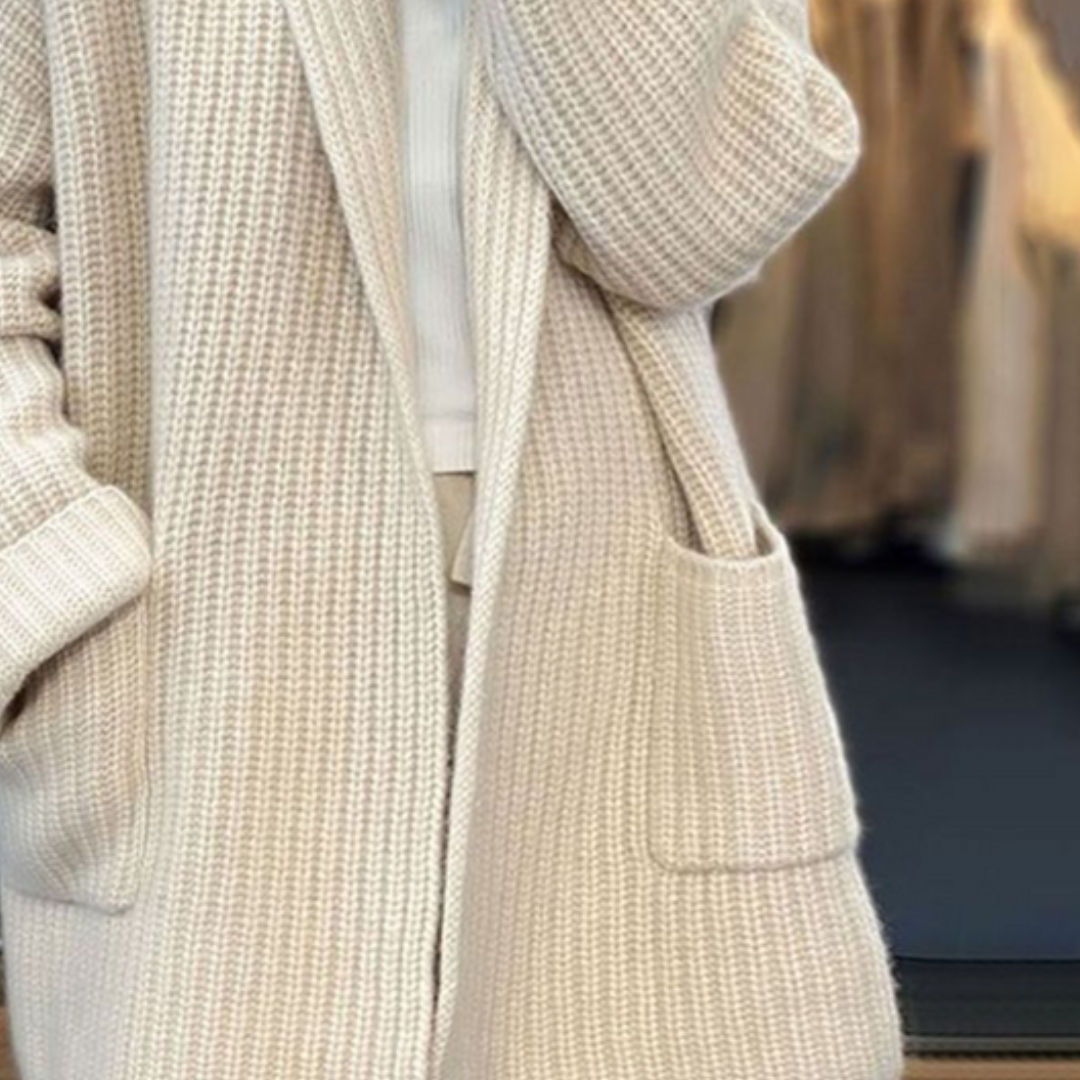 Thalira | Merino Wool Open-Front Cardigan