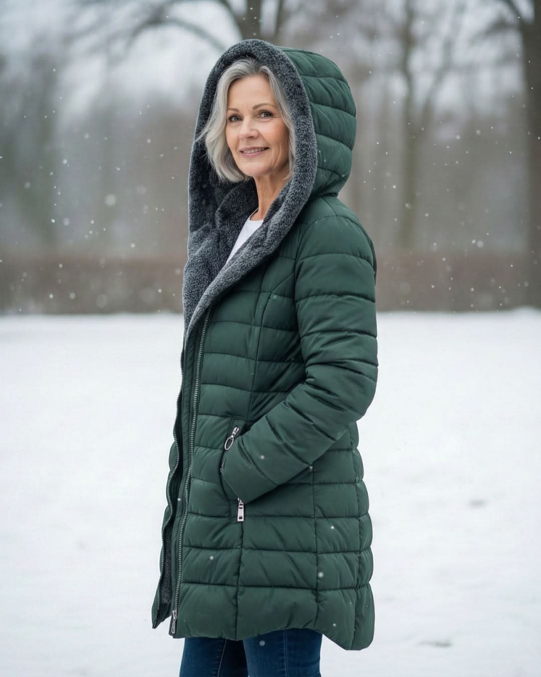 Hazel | Fleece-Lined A-Line Quilted Winter Jacket