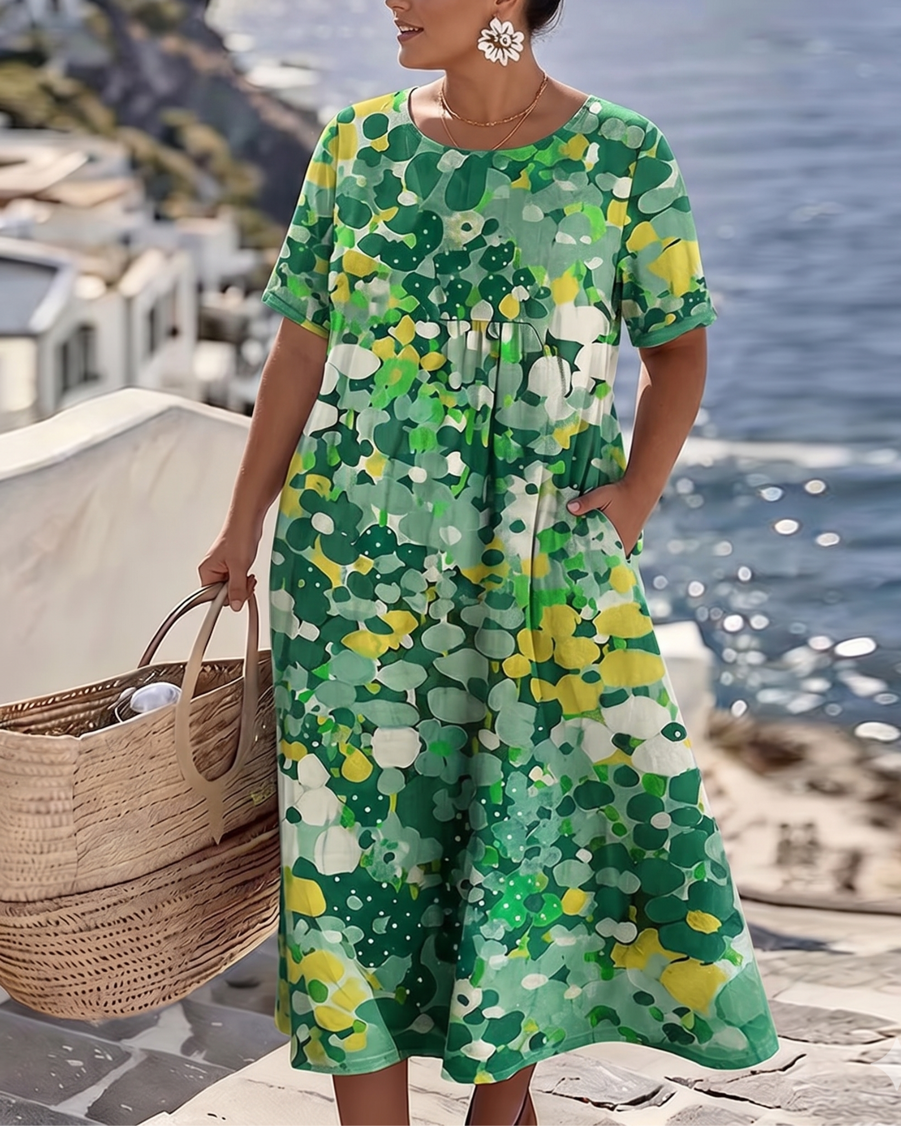 Olivia | Elegant Floral Summer Midi Dress