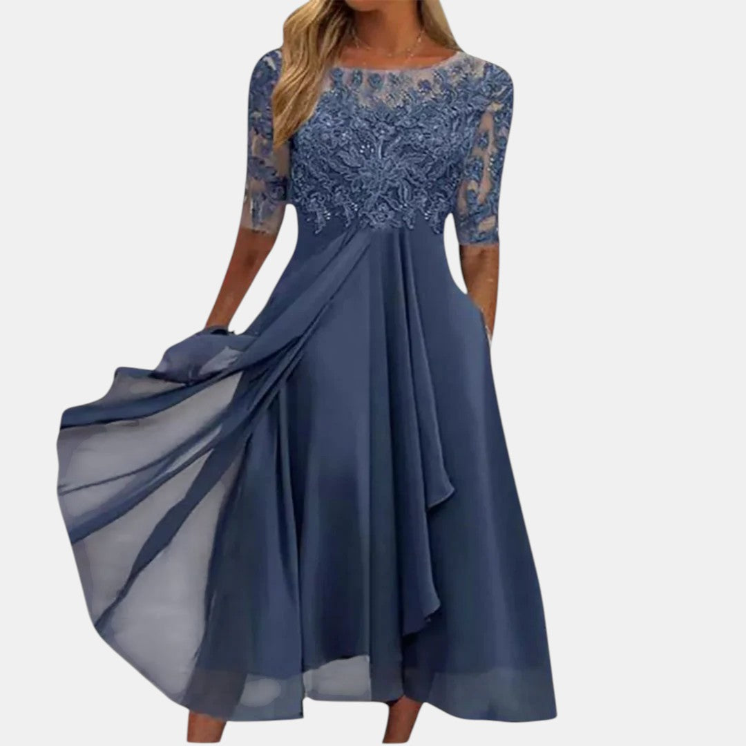 Maria - Elegant Lace Midi Dress