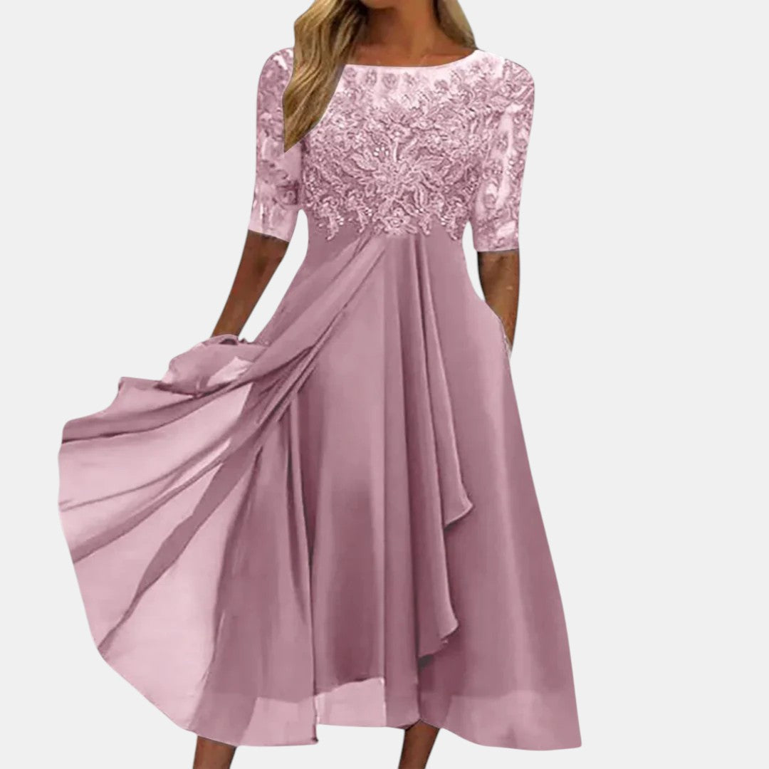 Maria - Elegant Lace Midi Dress