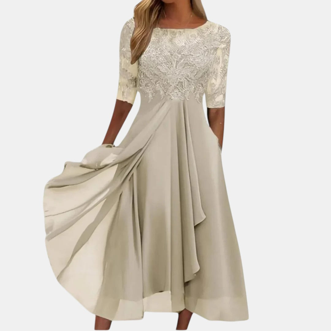 Maria - Elegant Lace Midi Dress