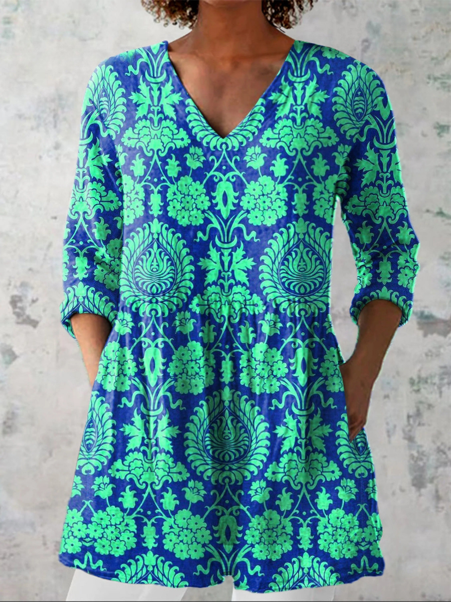 Sharon | Long Blouse with V-Neck