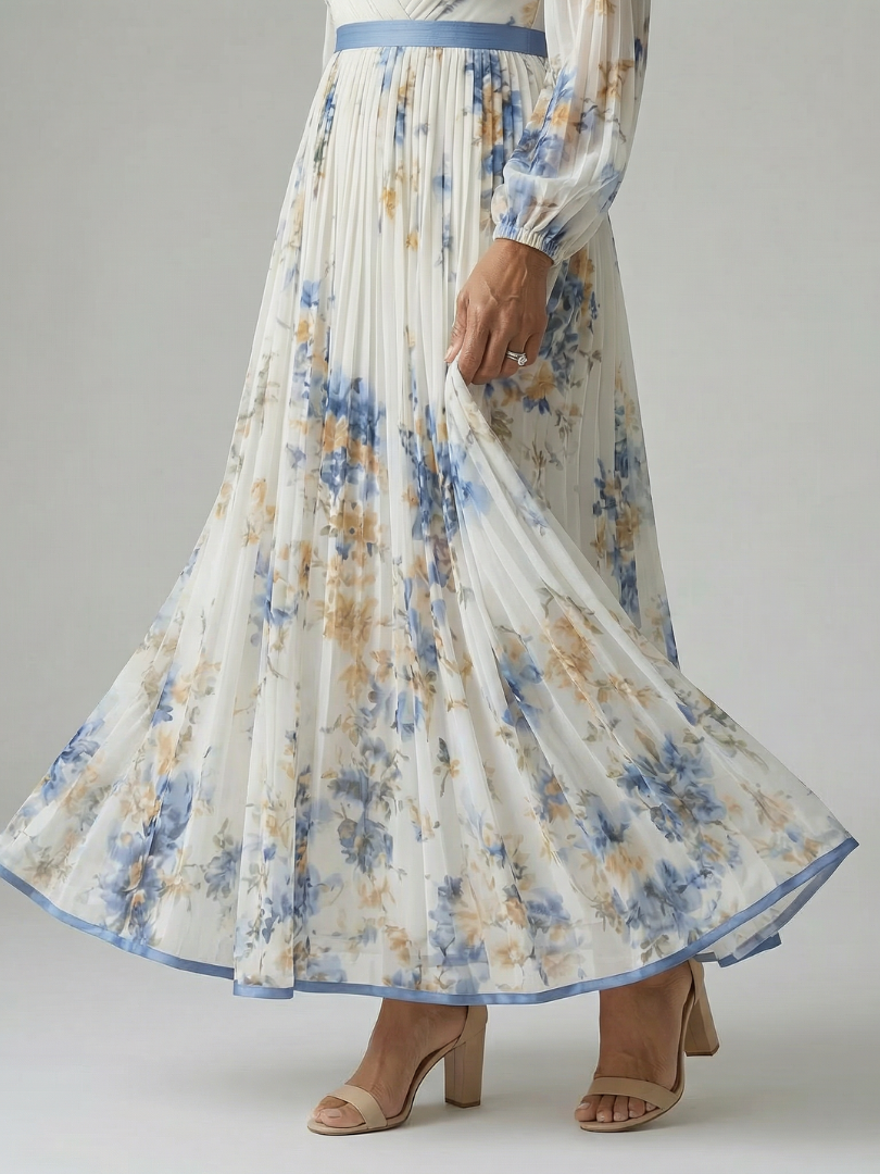 Jacqueline | Pleated Wrap Midi Dress