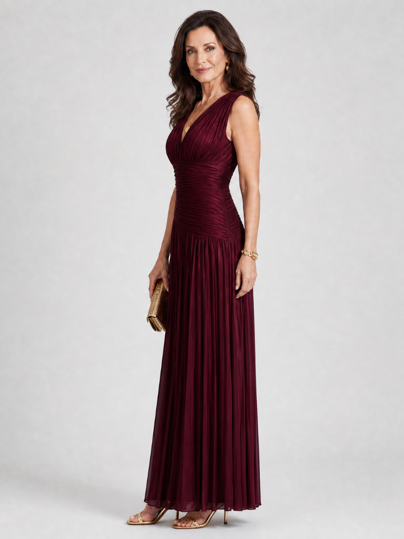 Bellamy | Luxe Draped Pleated Maxi Dress