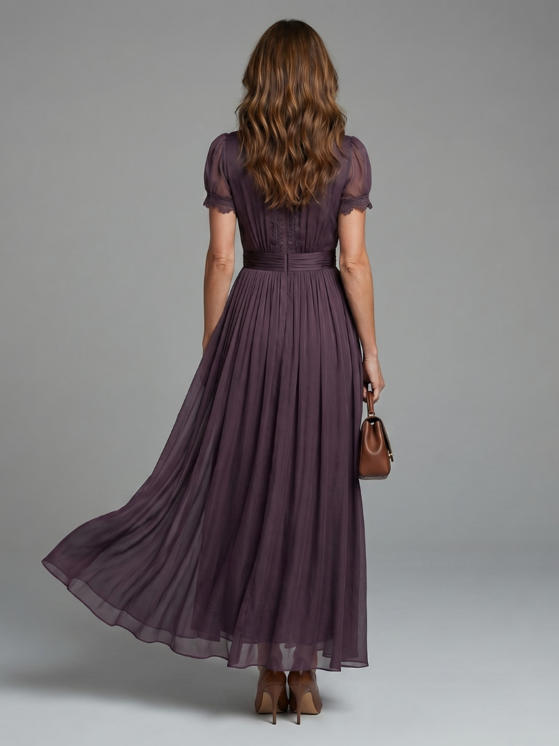 Margot | Gathered Waist Keyhole Maxi Dress
