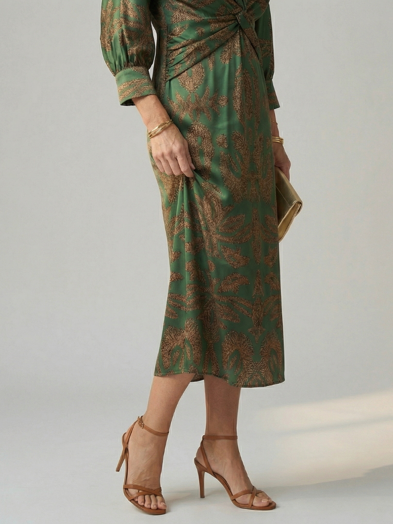 Norma | Natural Wrap Midi Dress