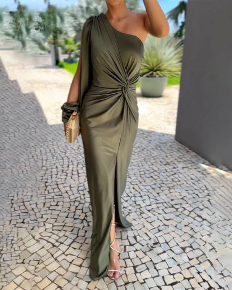 Clementine | Draped One-Shoulder Evening Gown
