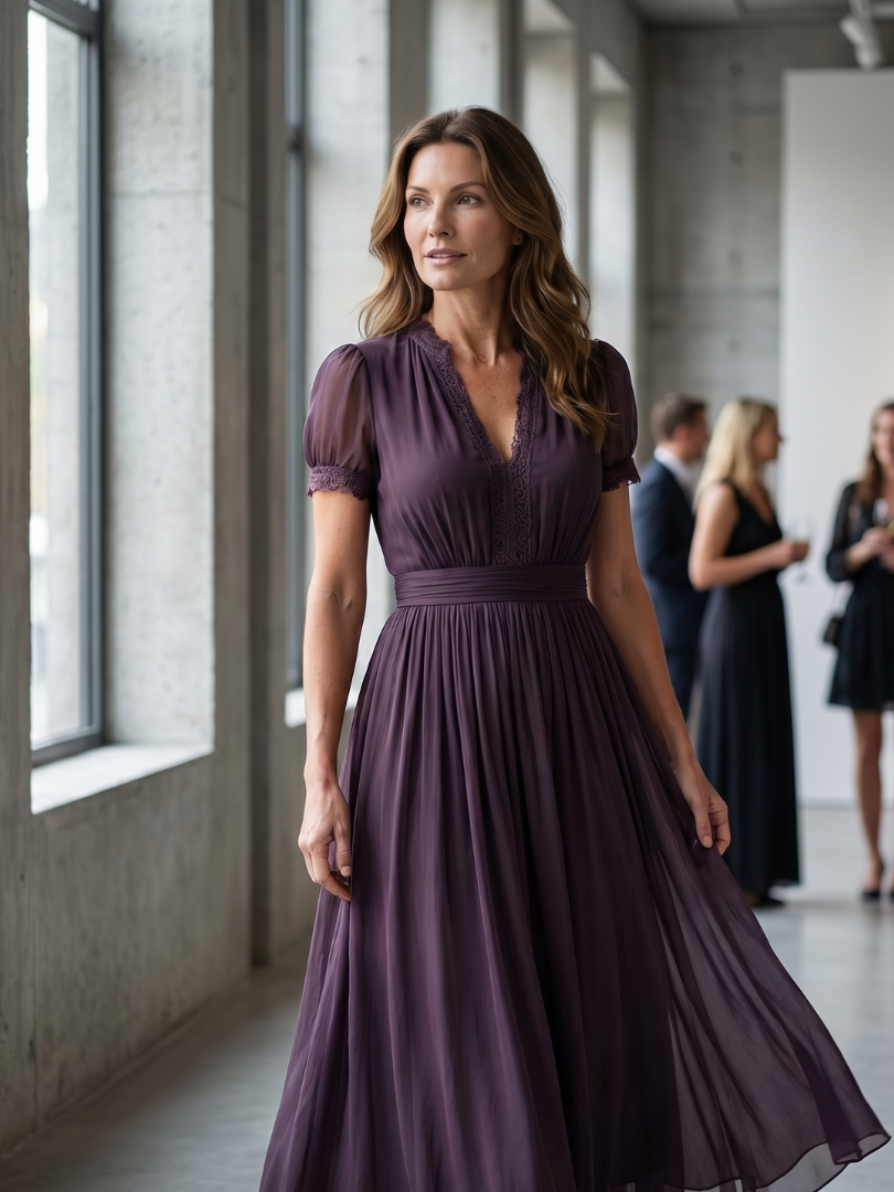 Margot | Gathered Waist Keyhole Maxi Dress