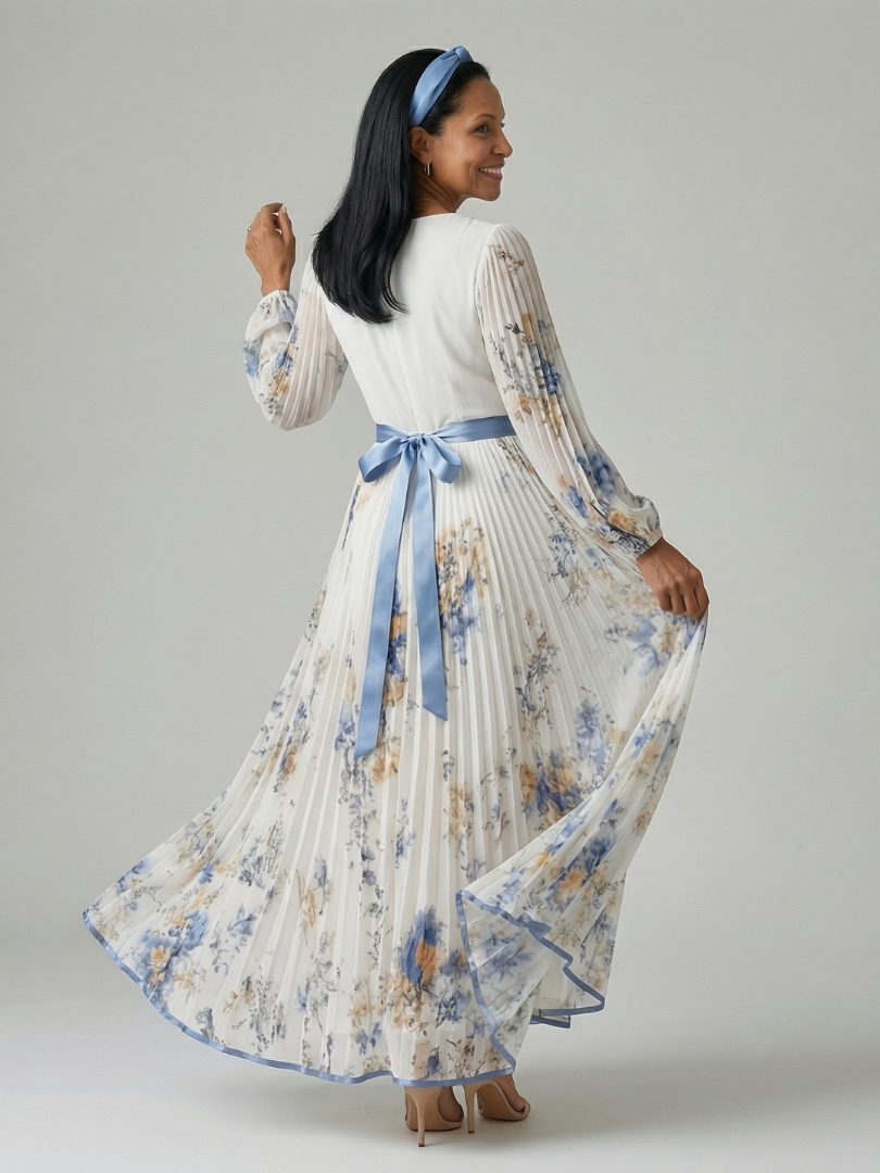 Jacqueline | Pleated Wrap Midi Dress