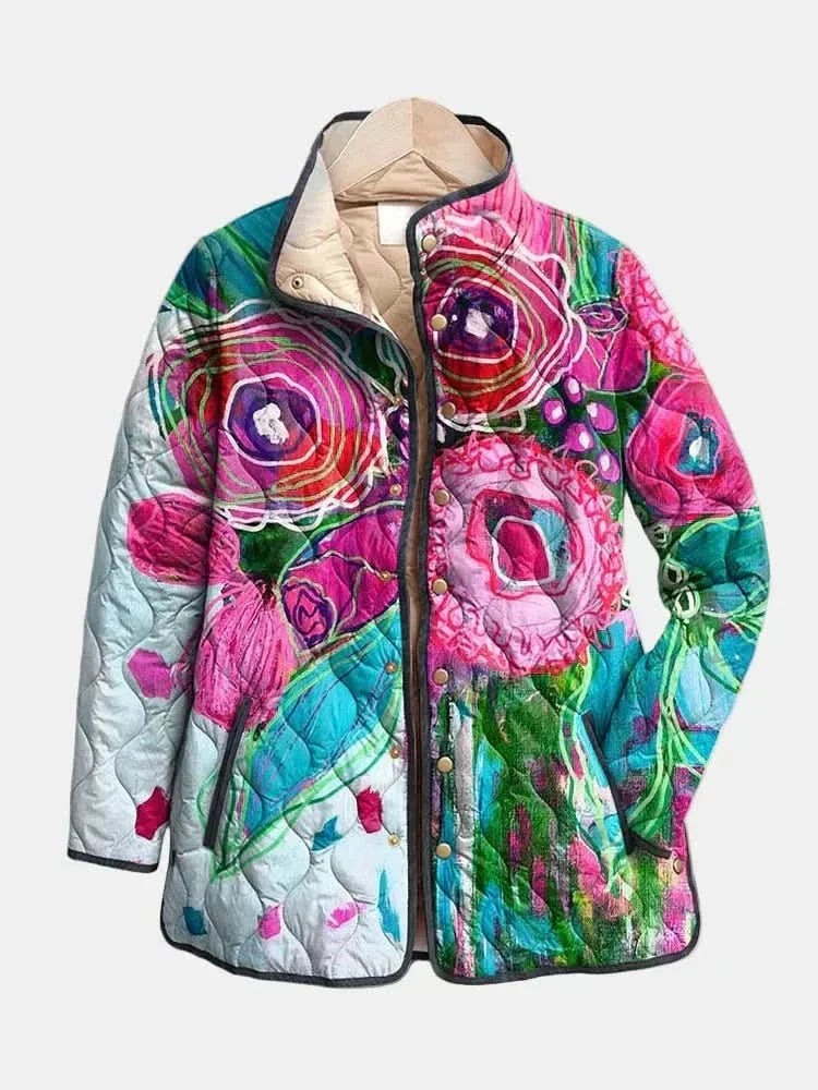 Rachel | Floral Quilted Jacket with Feminine Silhouette