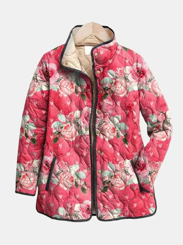 Tara | Floral Quilted Jacket with Feminine Silhouette