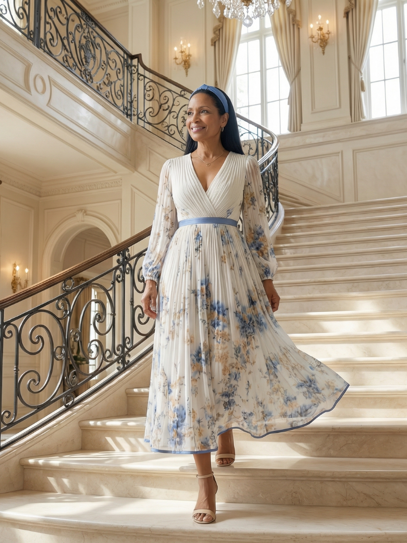 Jacqueline | Pleated Wrap Midi Dress