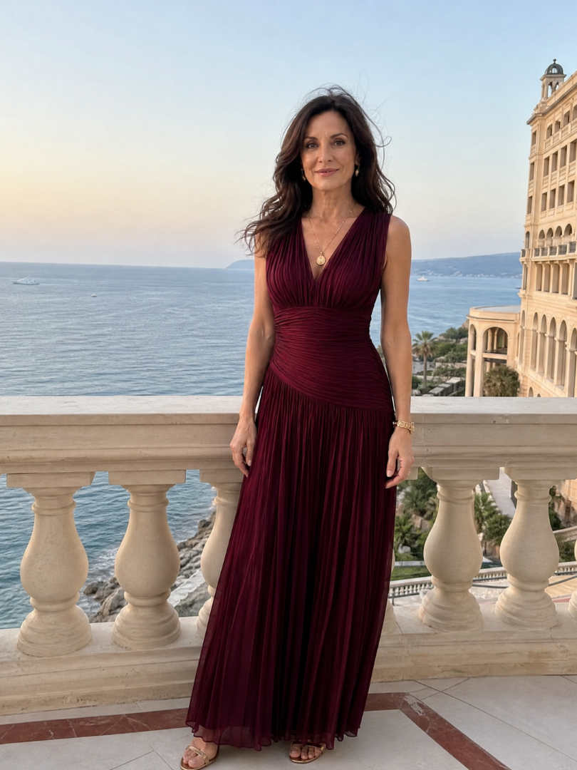 Bellamy | Luxe Draped Pleated Maxi Dress