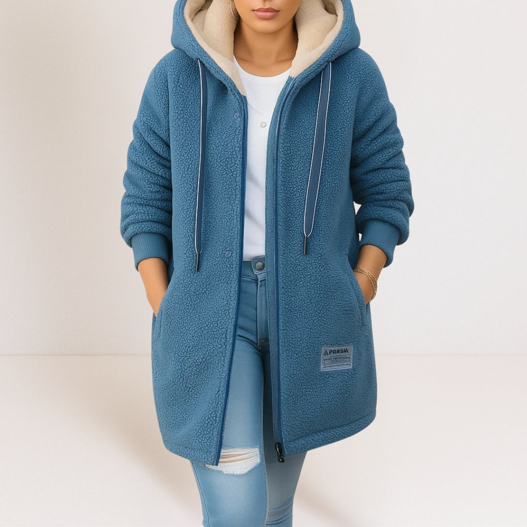Fiona | Hooded Zip-Front Fleece Jacket