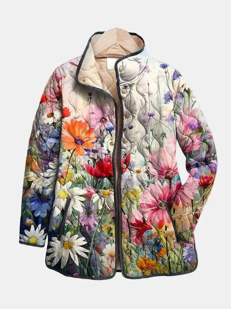 Mira | Floral Quilted Jacket with Feminine Silhouette