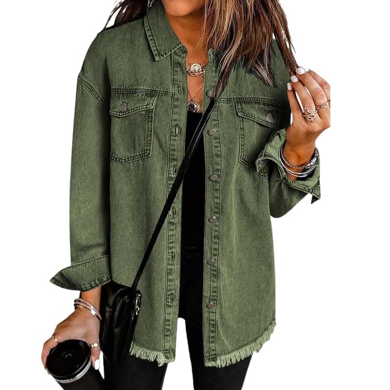 Rhett | Frayed-Hem Oversized Denim Jacket