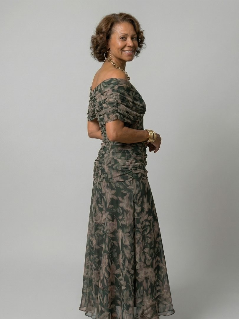 Ruth | Off Shoulder Flow Midi Dress