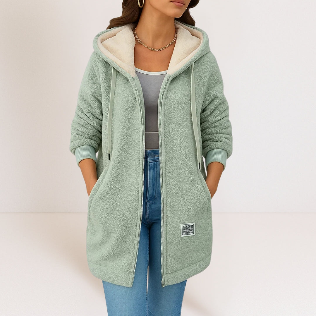Phoebe | Hooded Zip-Front Fleece Jacket