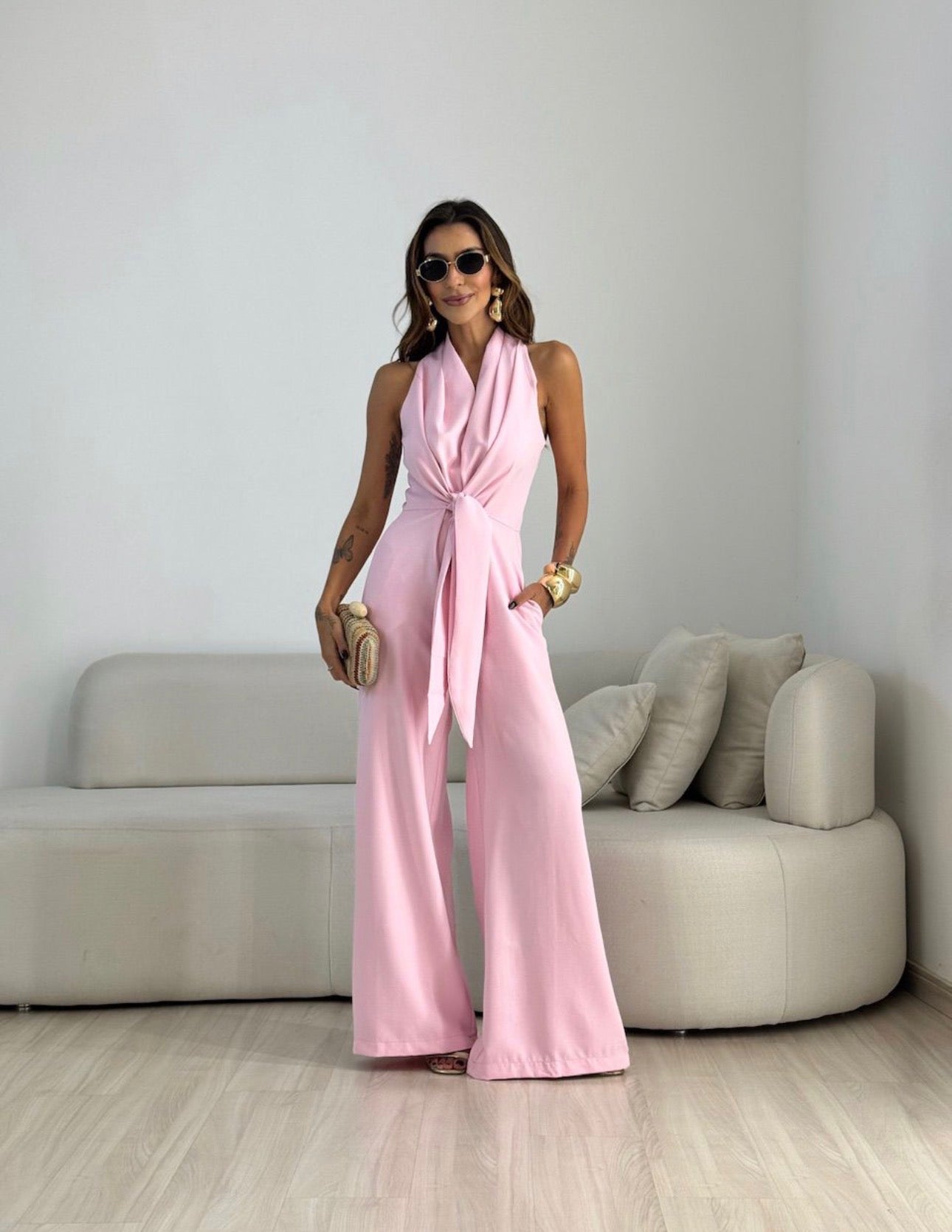 Doris - Elegant Tie-Waist Jumpsuit