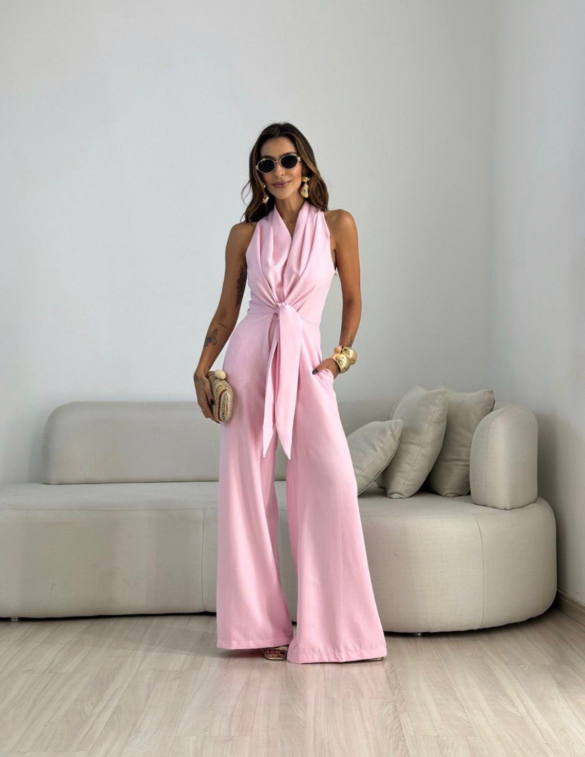 Doris - Elegant Tie-Waist Jumpsuit