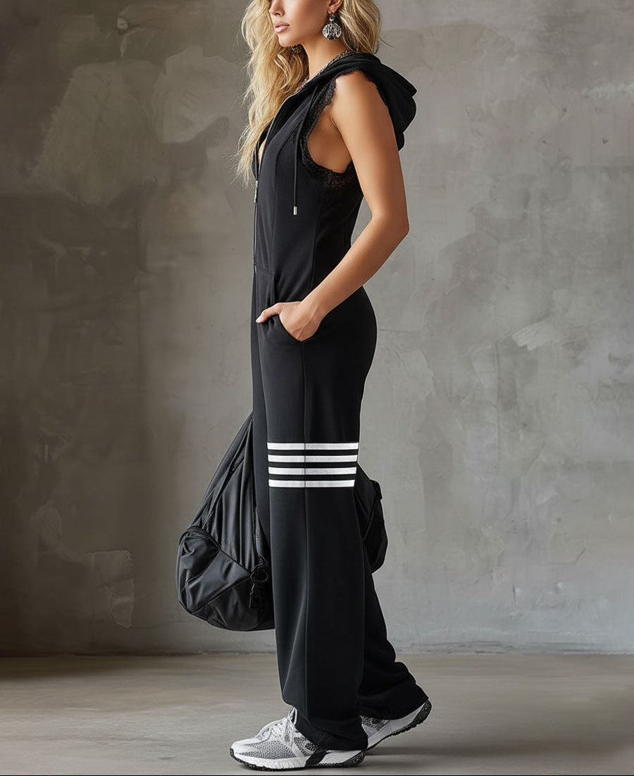 Giada | Retro Sports Tracksuit with Hood and Stripes