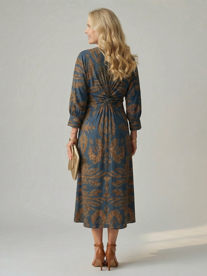 Norma | Natural Wrap Midi Dress