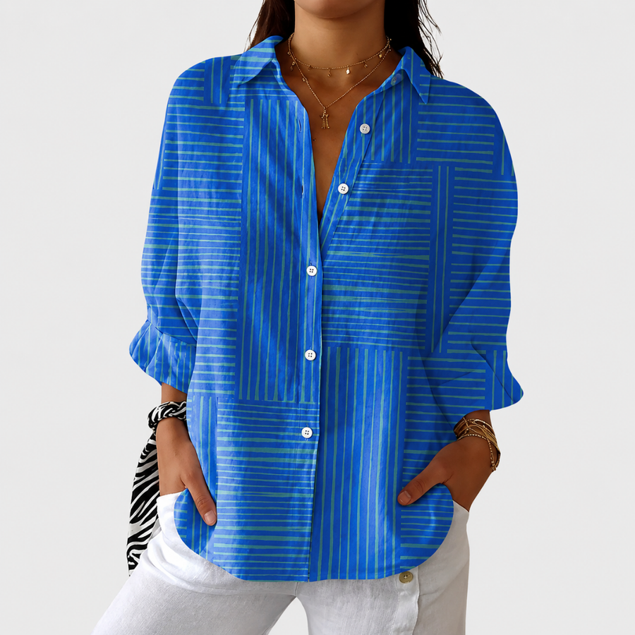 Cobalt Stripe Everyday Blouse