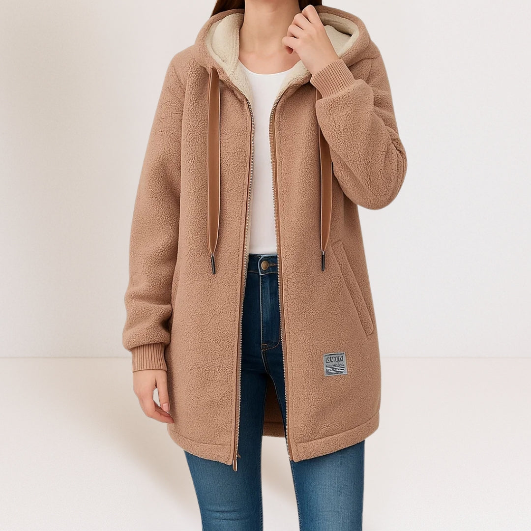 Phoebe | Hooded Zip-Front Fleece Jacket