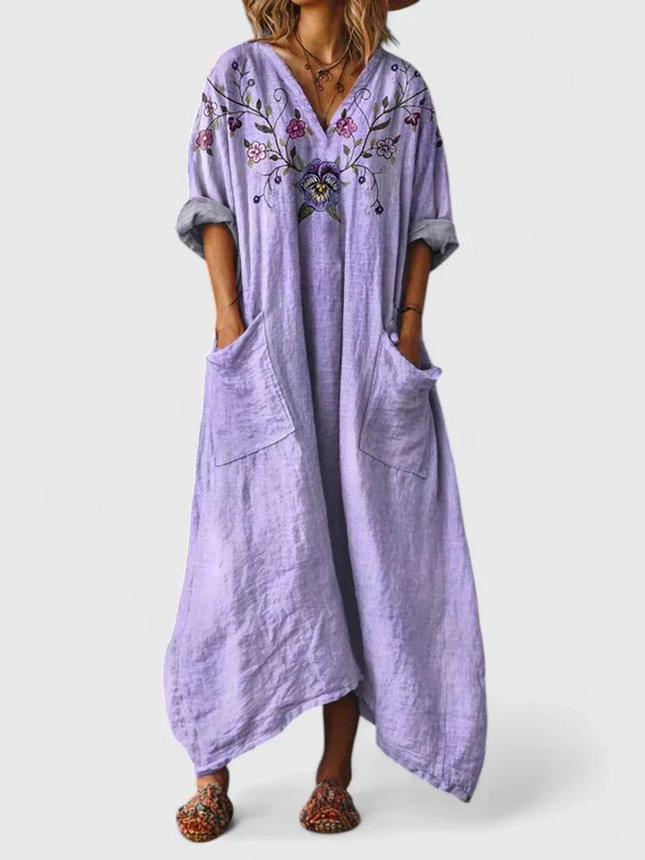 Mariana | Elegant Embroidered Relaxed-Fit Dress