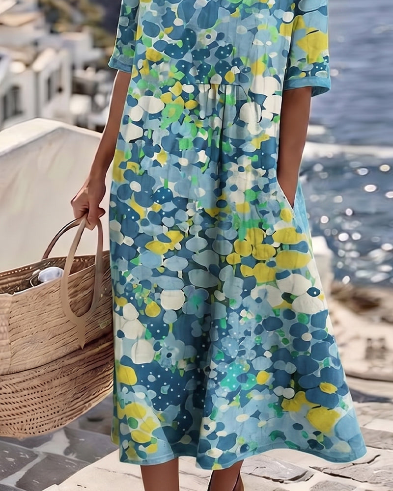 Olivia | Elegant Floral Summer Midi Dress