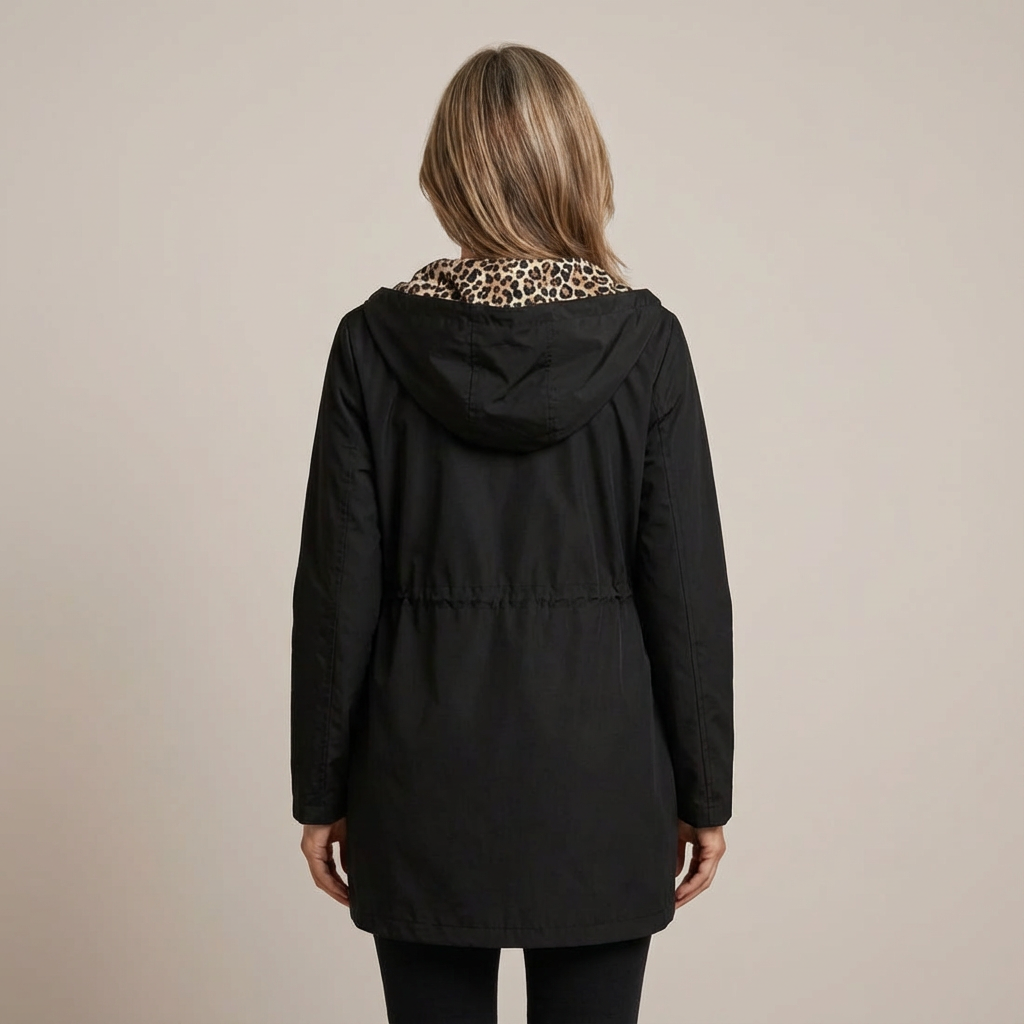 Elin | Leopard-Print Reversible Coat with Adjustable Waist