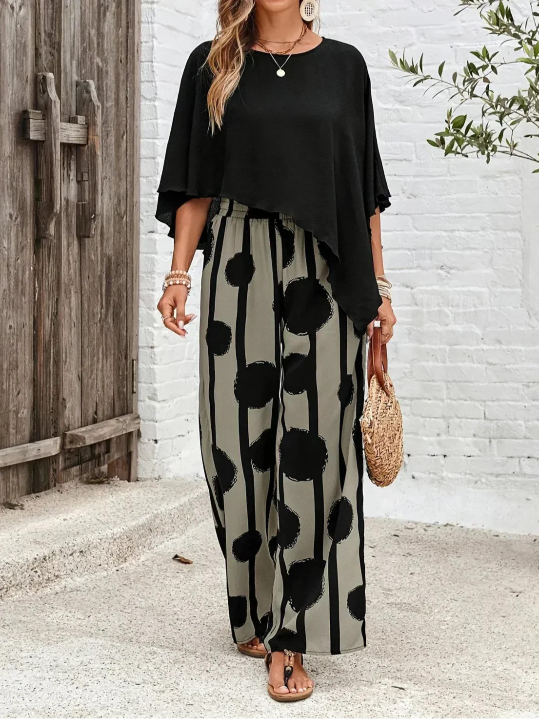 Megan |  Comfortable Elastic Waist Two-Piece Set
