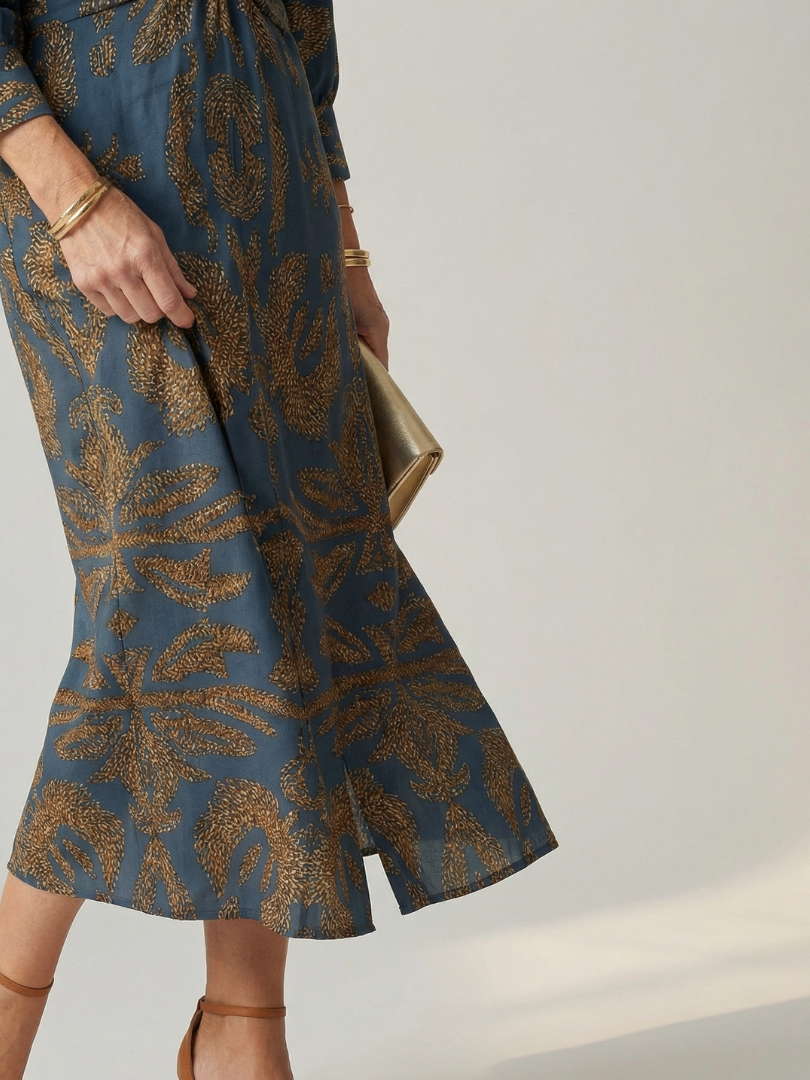 Norma | Natural Wrap Midi Dress