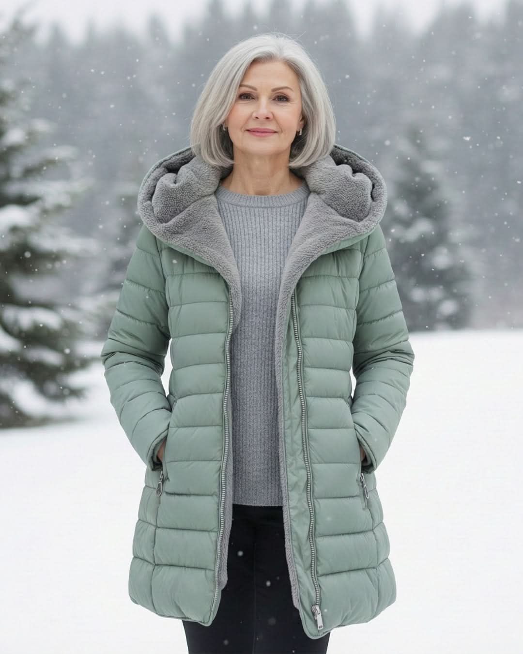 Hazel | Fleece-Lined A-Line Quilted Winter Jacket