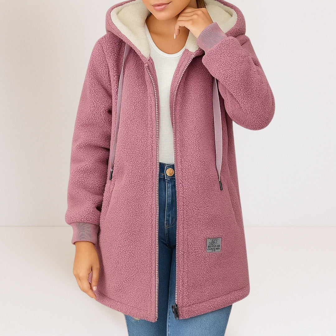 Phoebe | Hooded Zip-Front Fleece Jacket