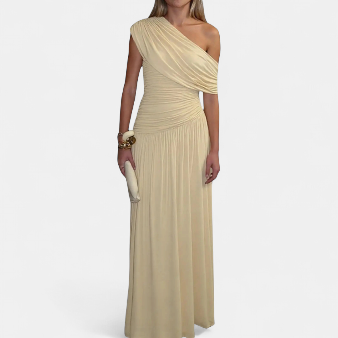 Roxy | Asymmetric Pleated Solid Dress