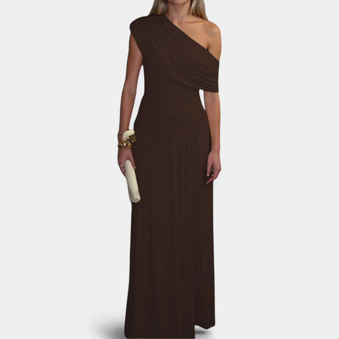 Roxy | Asymmetric Pleated Solid Dress