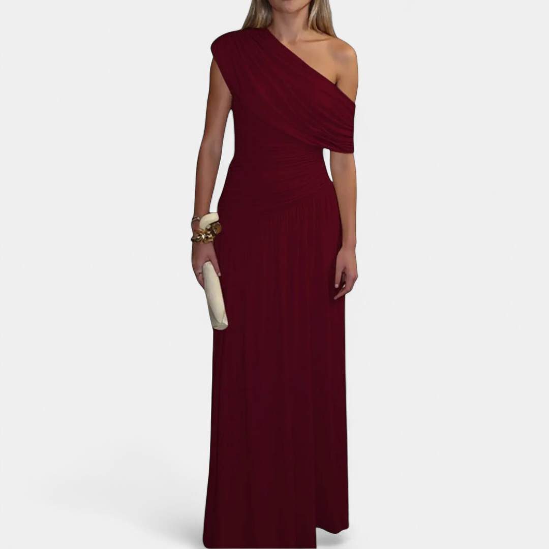 Roxy | Asymmetric Pleated Solid Dress