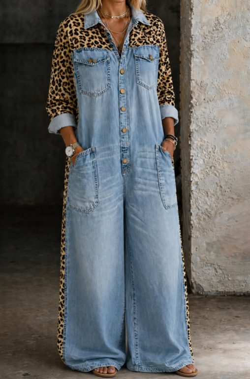 Amanda | One-Piece Denim Shirt Jumpsuit