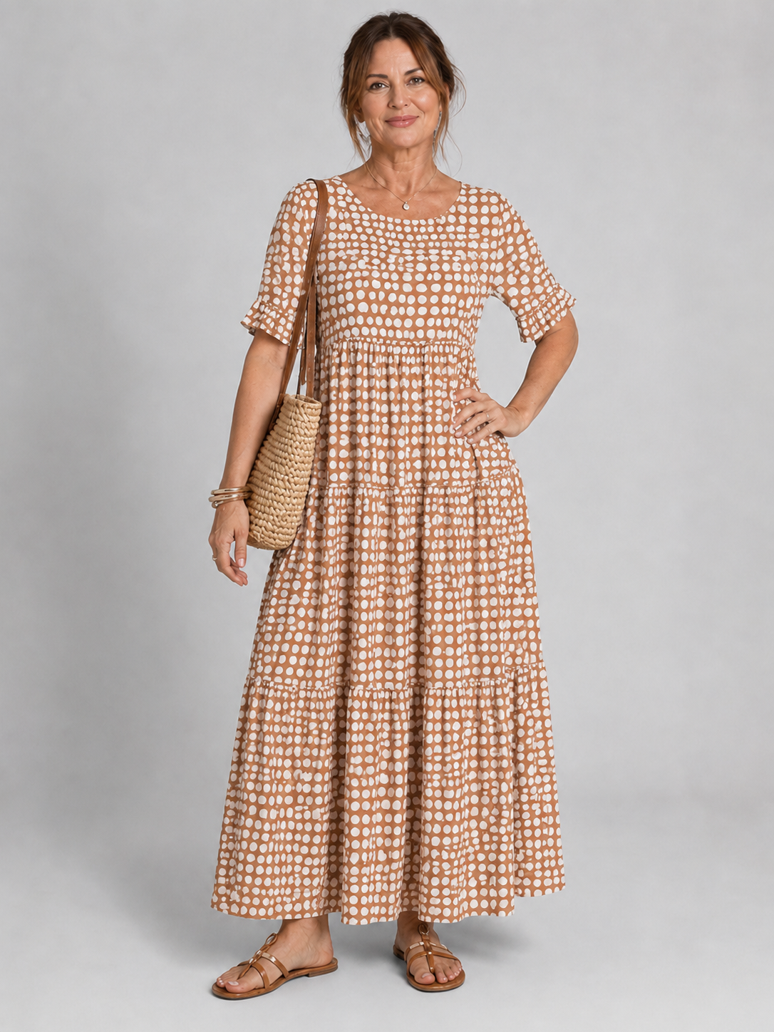 Susan | Short-Sleeve Midi Dress