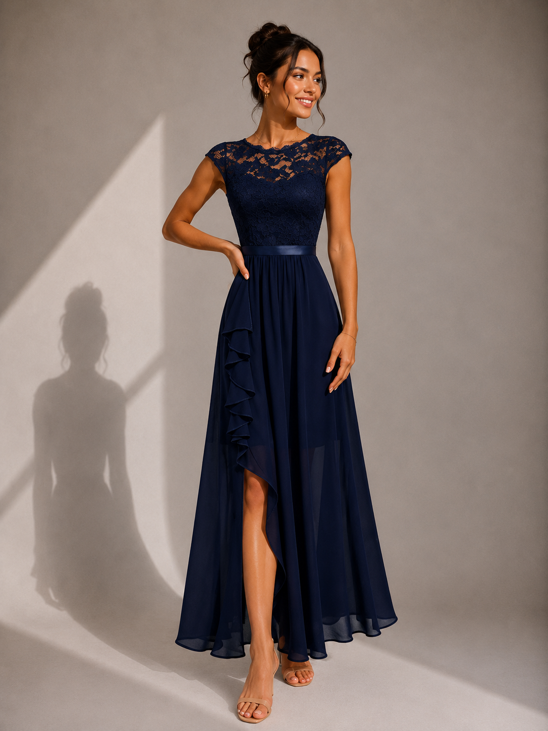 Rosamund | Graceful Lace Cocktail Maxi Dress