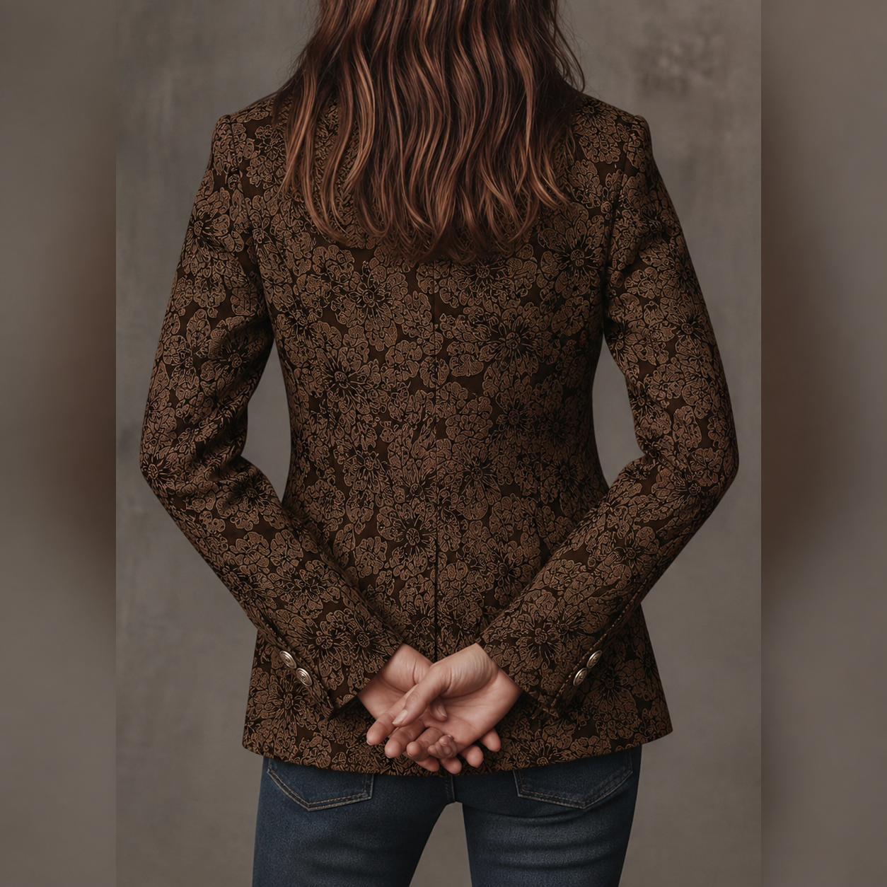 Georgina | Paisley Jacquard Fitted Blazer