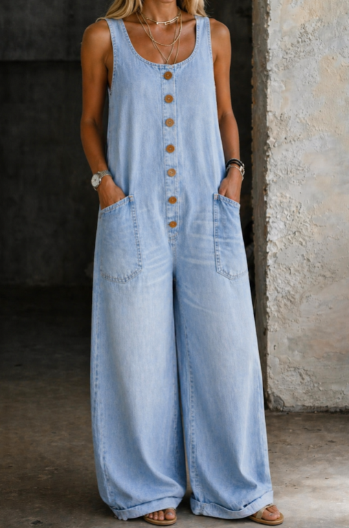 Saylor | Vintage Washed Cotton Denim Overalls
