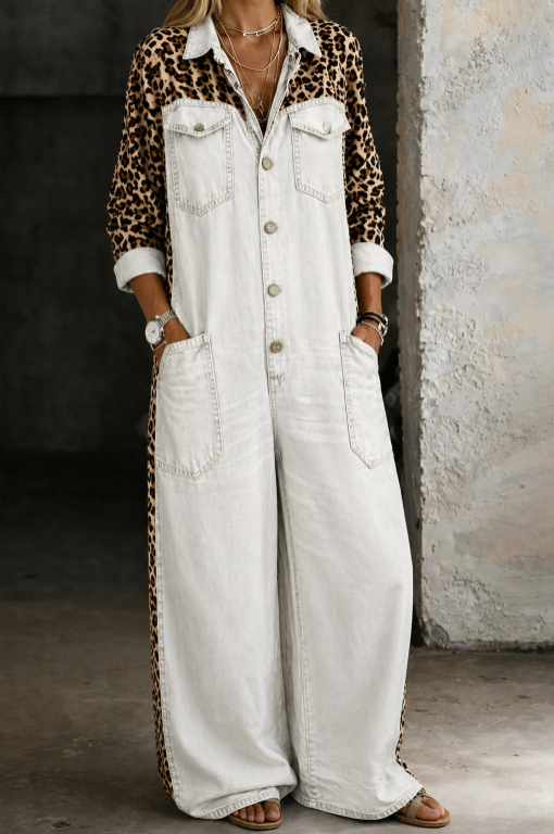 Amanda | One-Piece Denim Shirt Jumpsuit