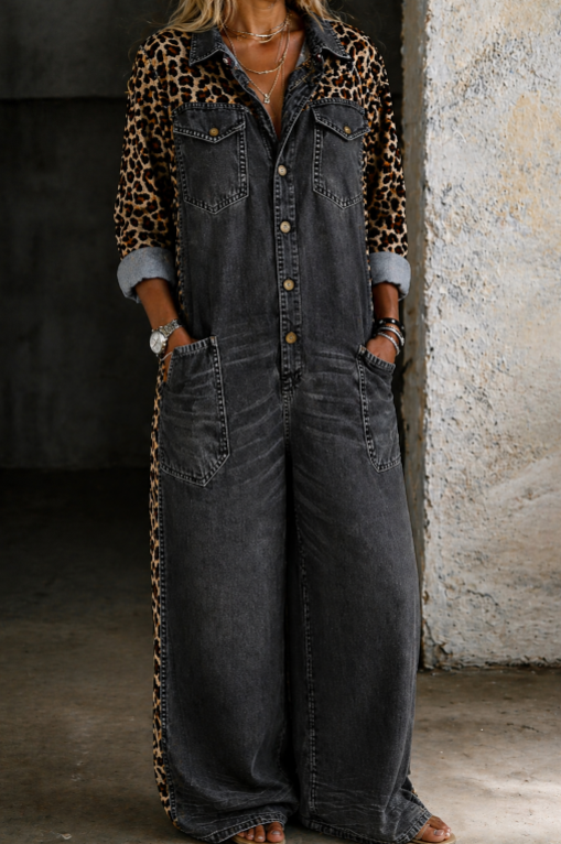 Amanda | One-Piece Denim Shirt Jumpsuit