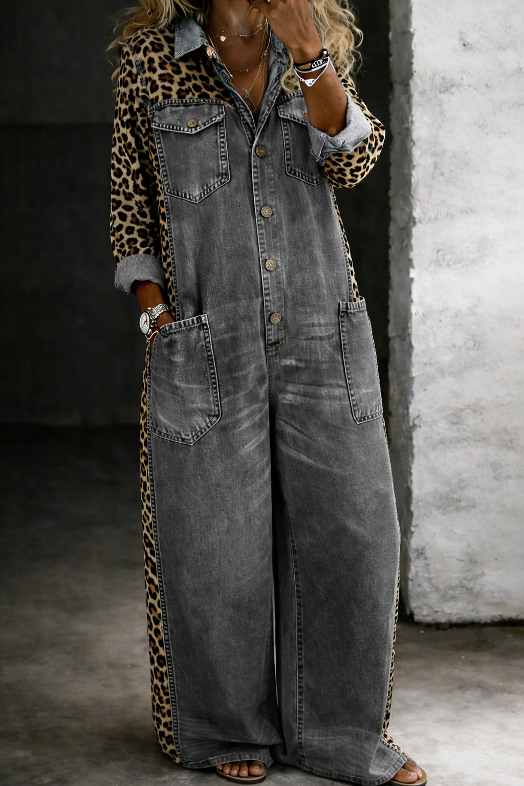 Amanda | One-Piece Denim Shirt Jumpsuit