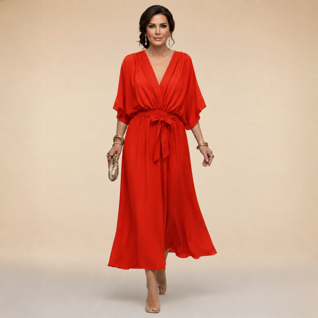Monica | V-Neck Chiffon Dress