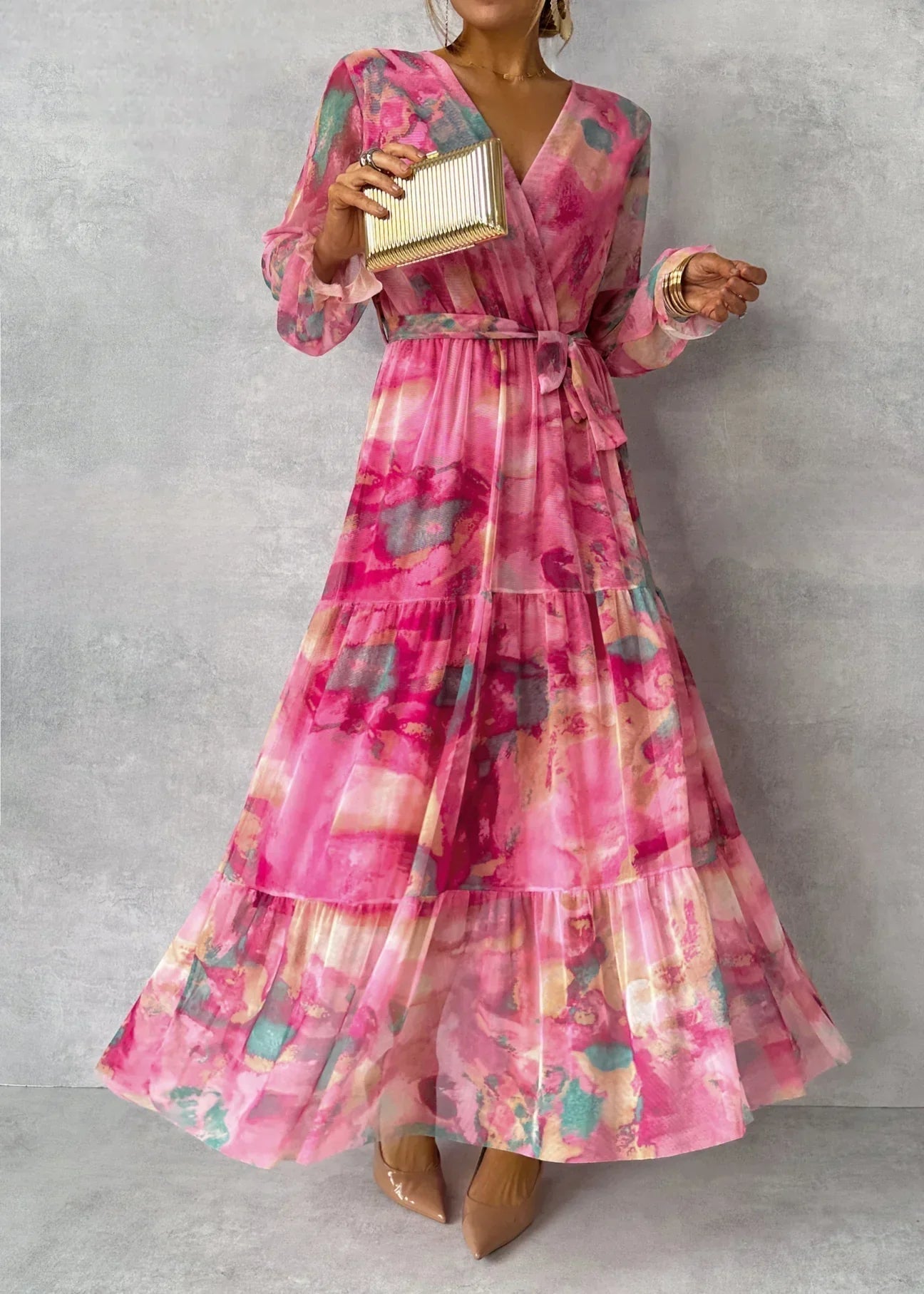 Sage | Floral Wrap Dress