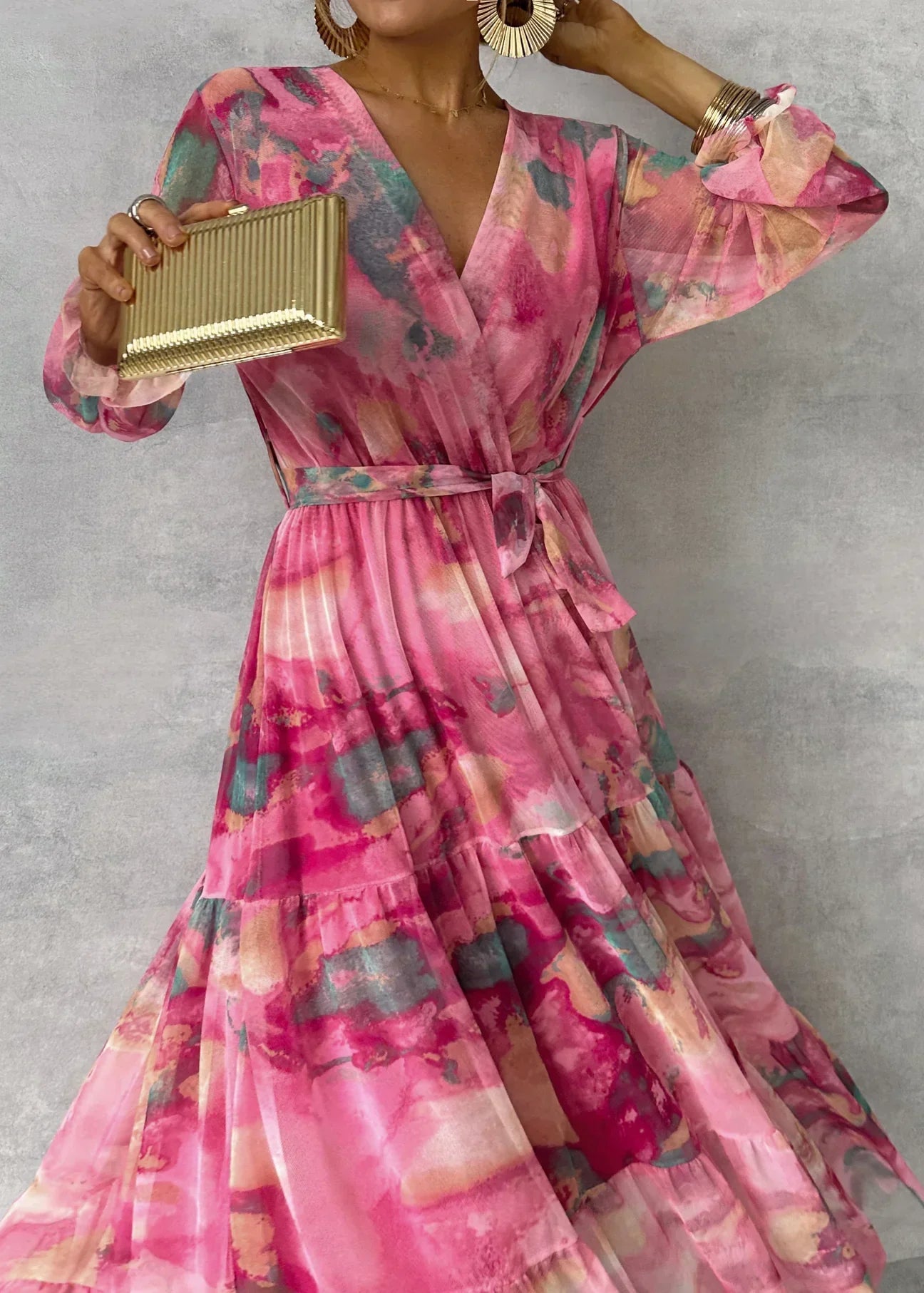 Sage | Floral Wrap Dress